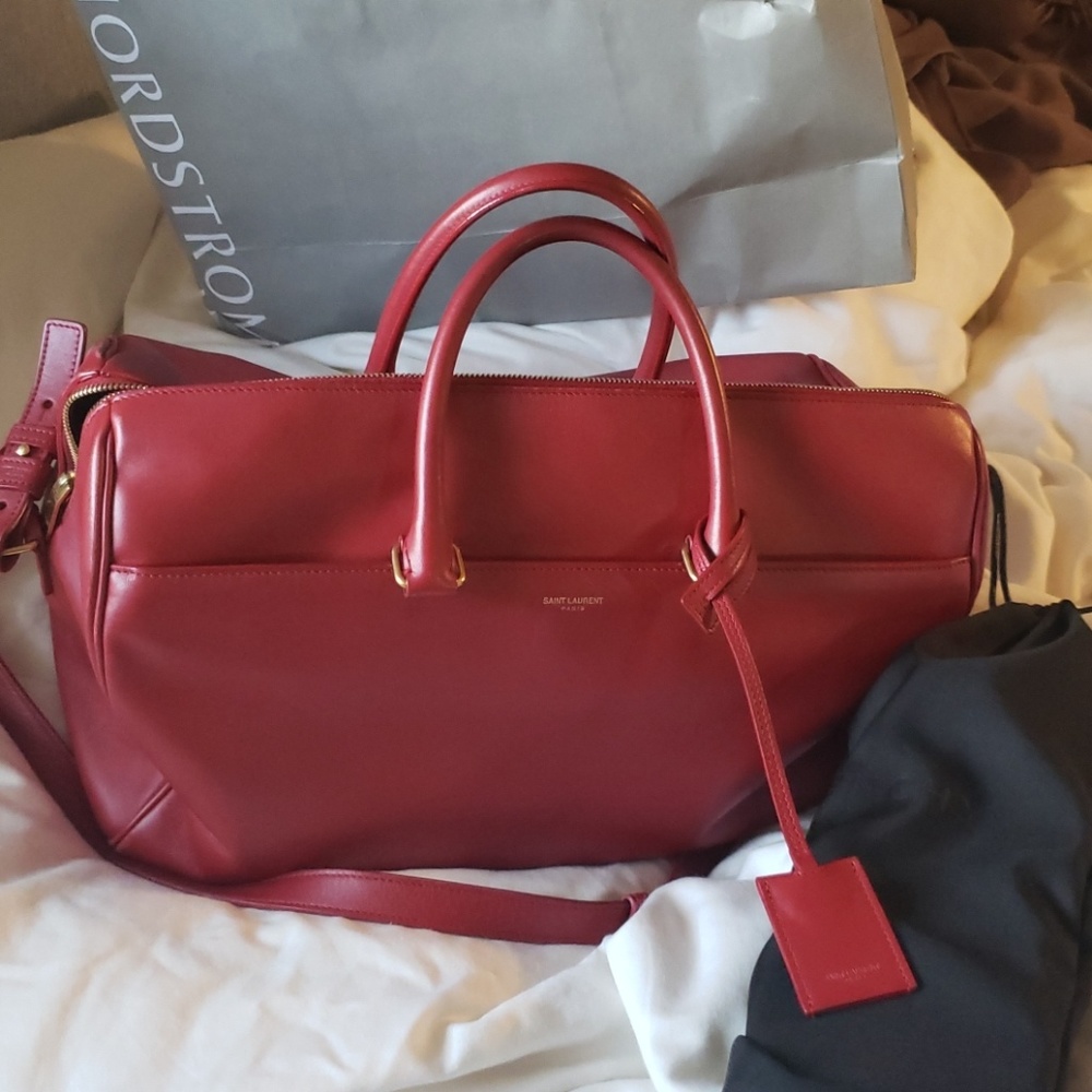 YVES SAINT LAURENT Red Calfskin Leather C